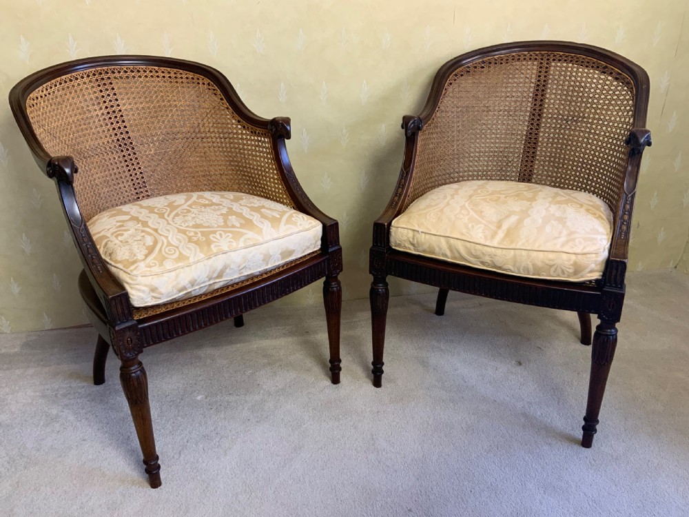 Pair Bergere arm chairs View XII