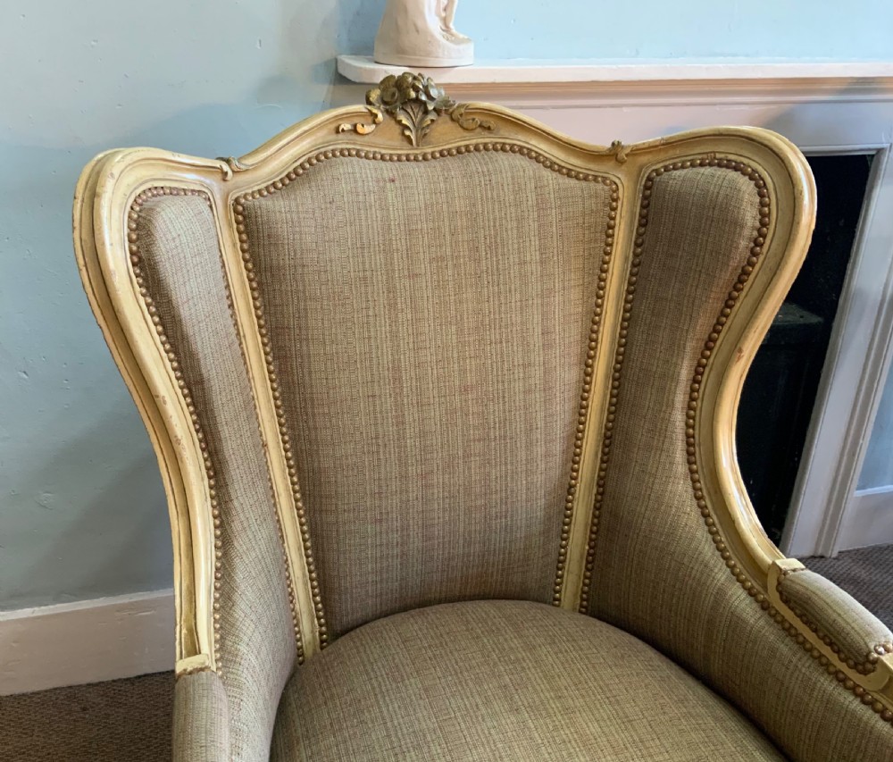 Pair of french wing arm chairs View III