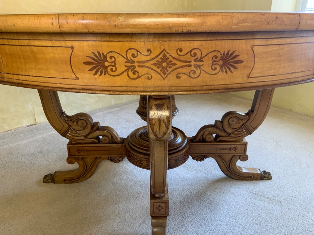 A continental marquetry centre  or drum table View XI