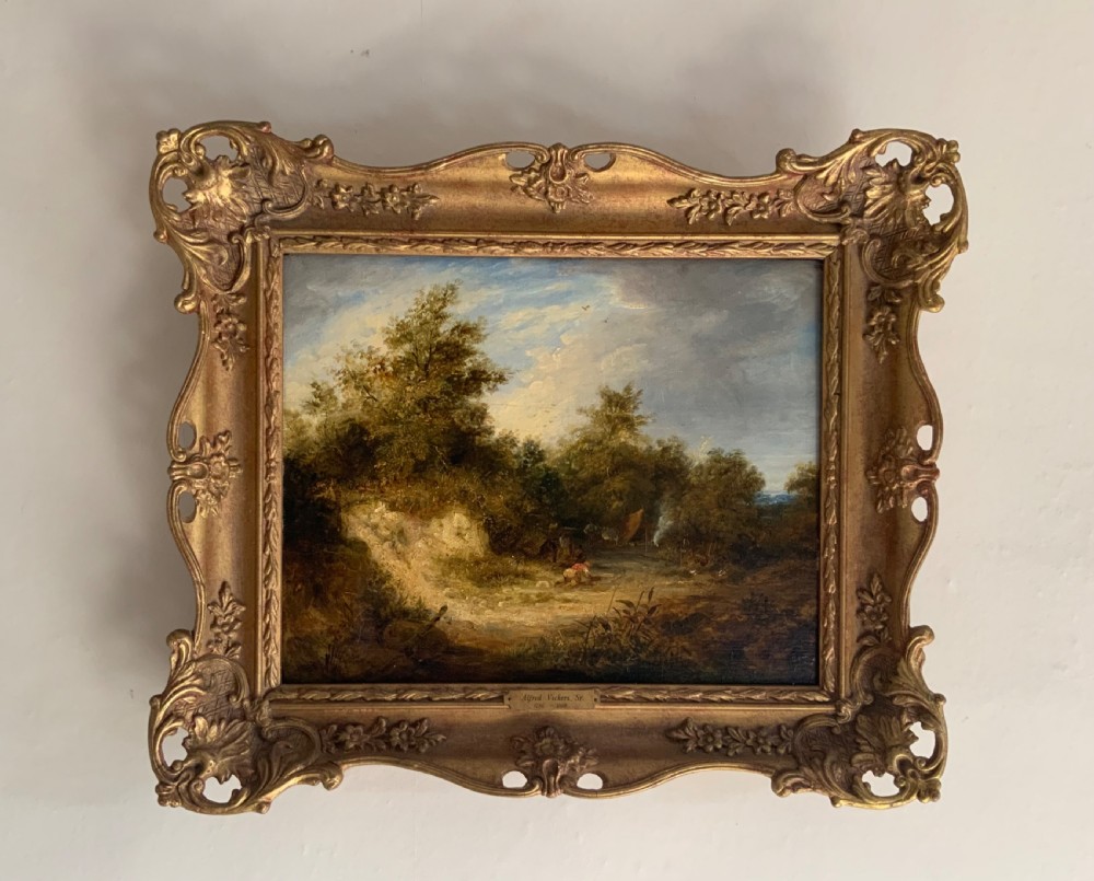 Oil painting on panel by Alfred Vickers senior