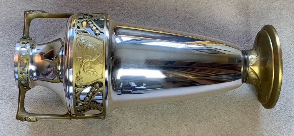 A large Art Nouveau chrome plated urn View VIII