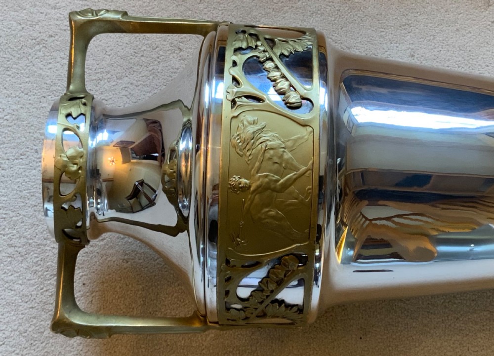 A large Art Nouveau chrome plated urn View IX