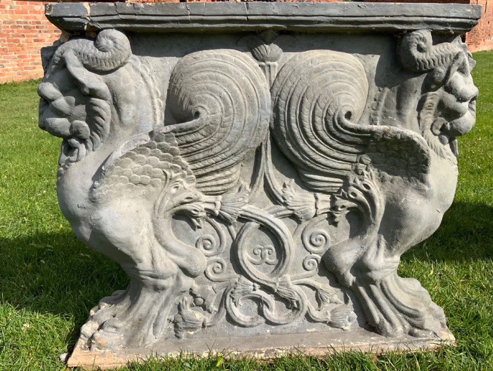 A pair of early 19th century Coade stone table ends View VI