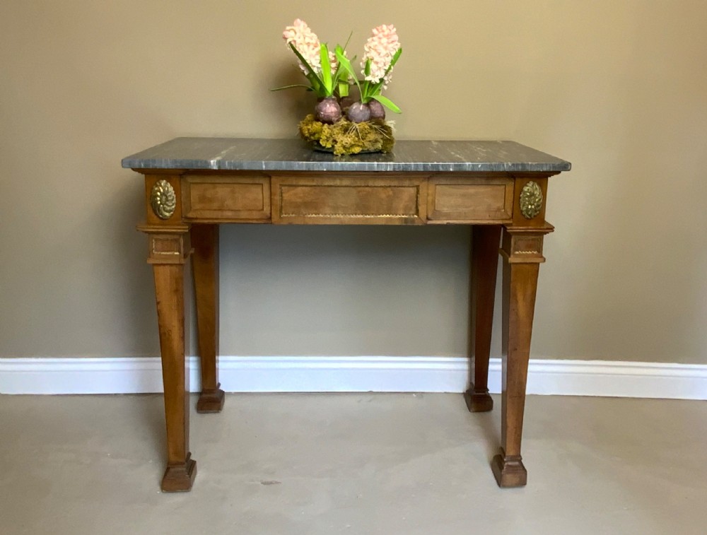 Marble topped mahogany console table
