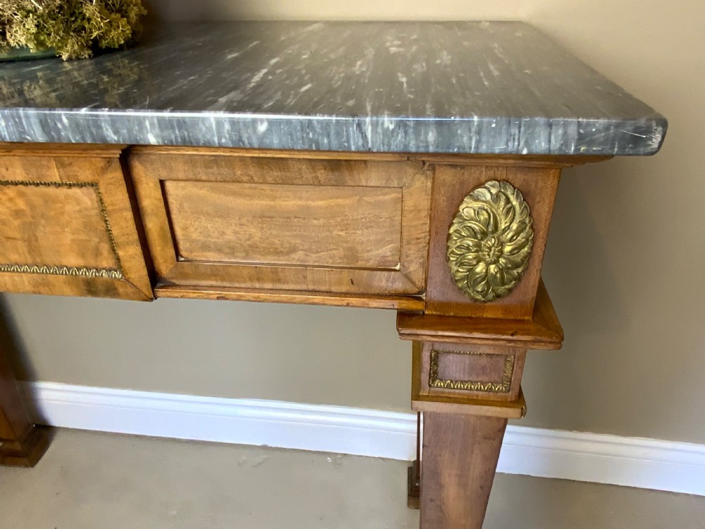 Marble topped mahogany console table View II