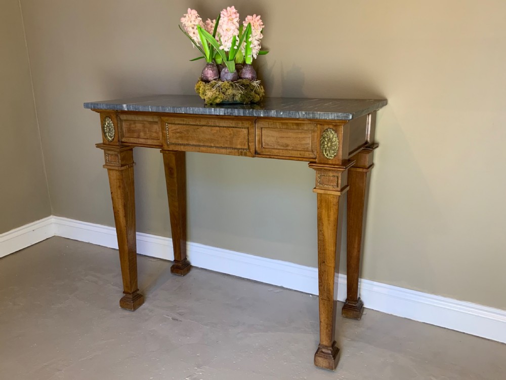 Marble topped mahogany console table View VI