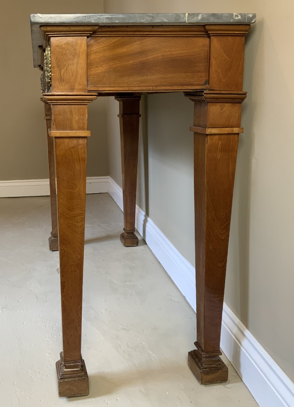 Marble topped mahogany console table View VII