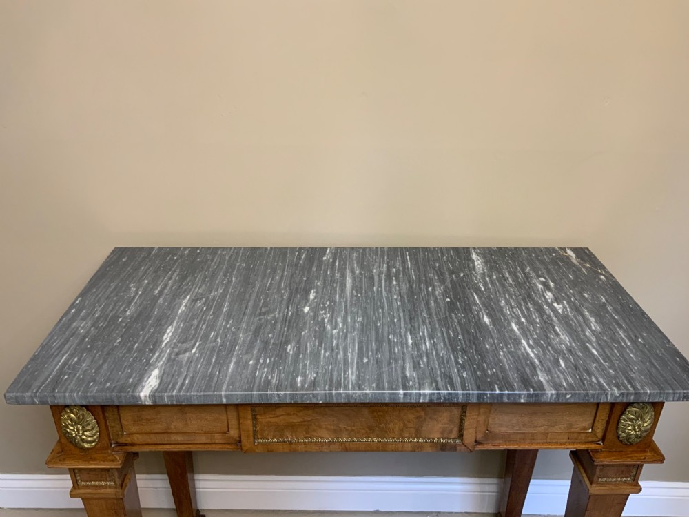 Marble topped mahogany console table View IX