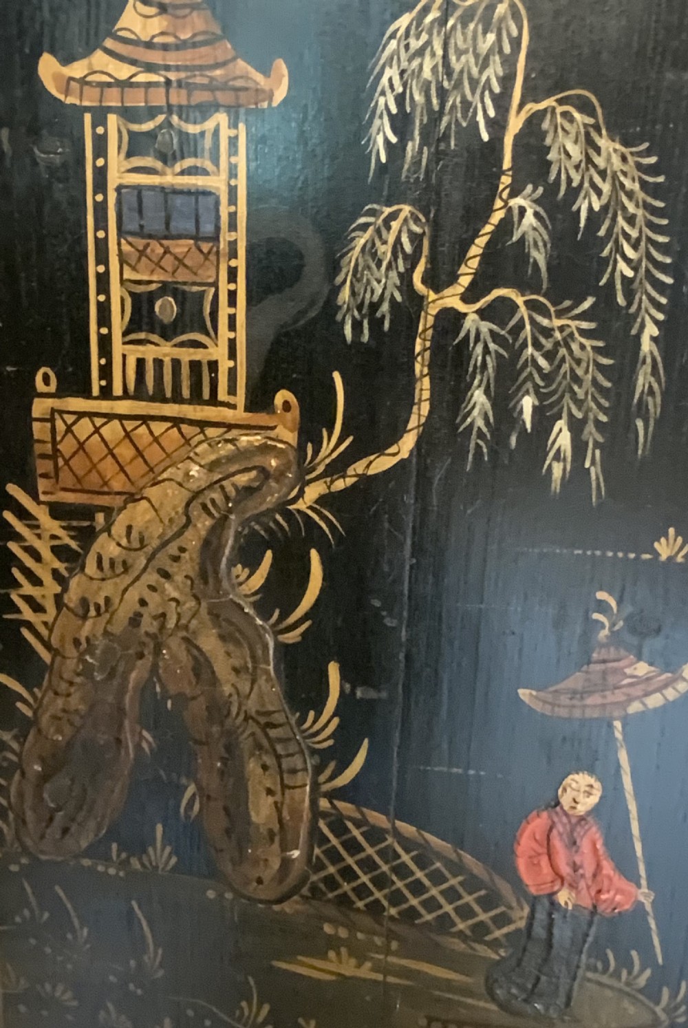 A chinoiserie decorated floor standing corner cabinet View II