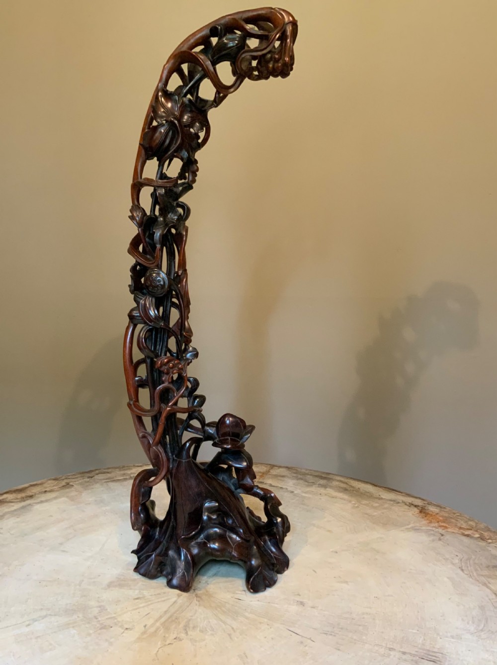 A large Chinese still life sculptural carving View IX
