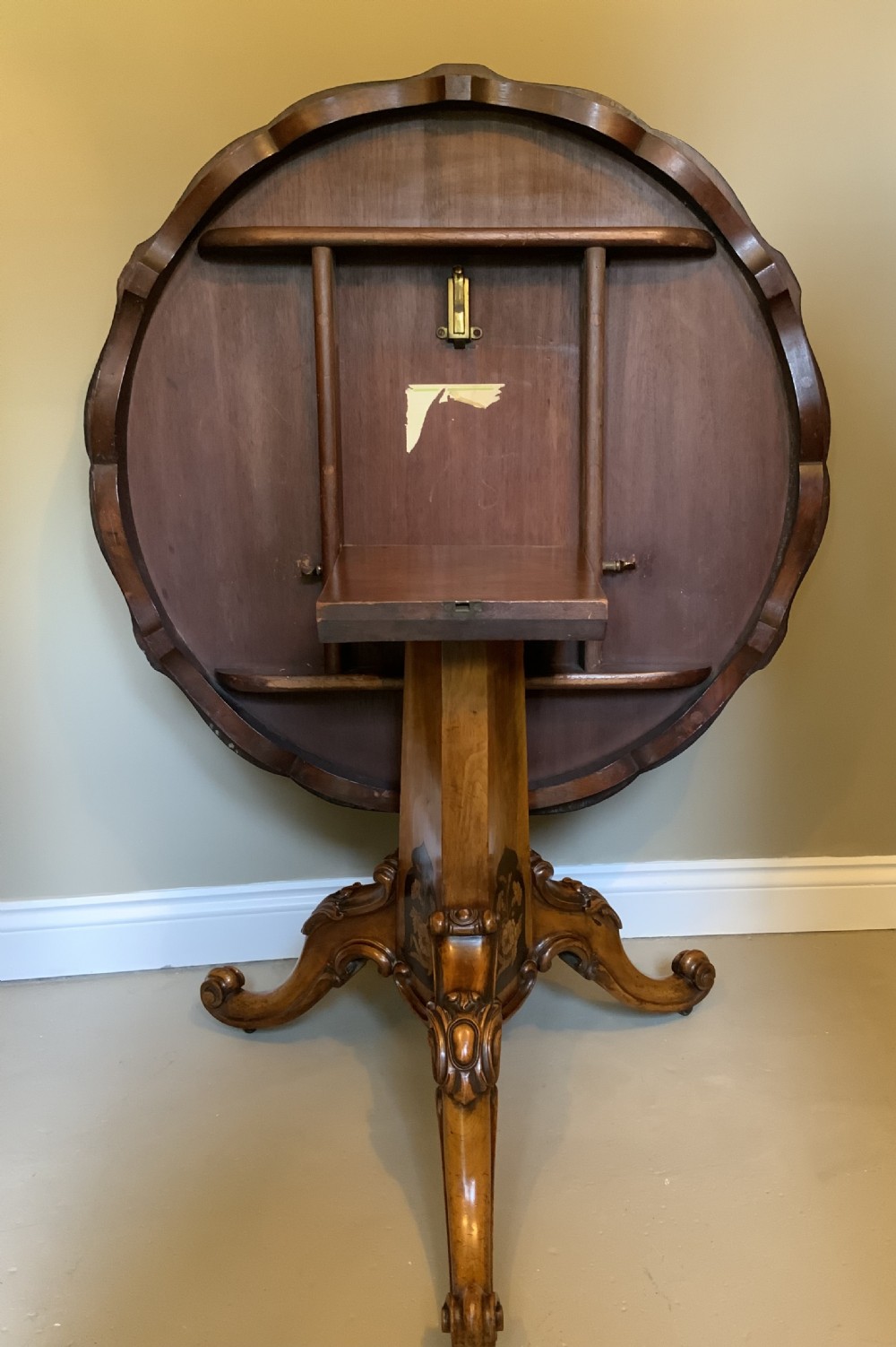 Marquetry walnut centre table in the manner of Edward Holmes Baldock View XI