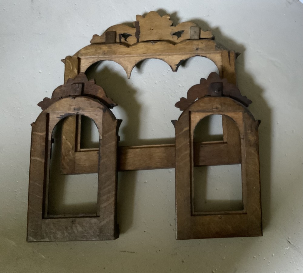 Set of three carved oak frames View VIII