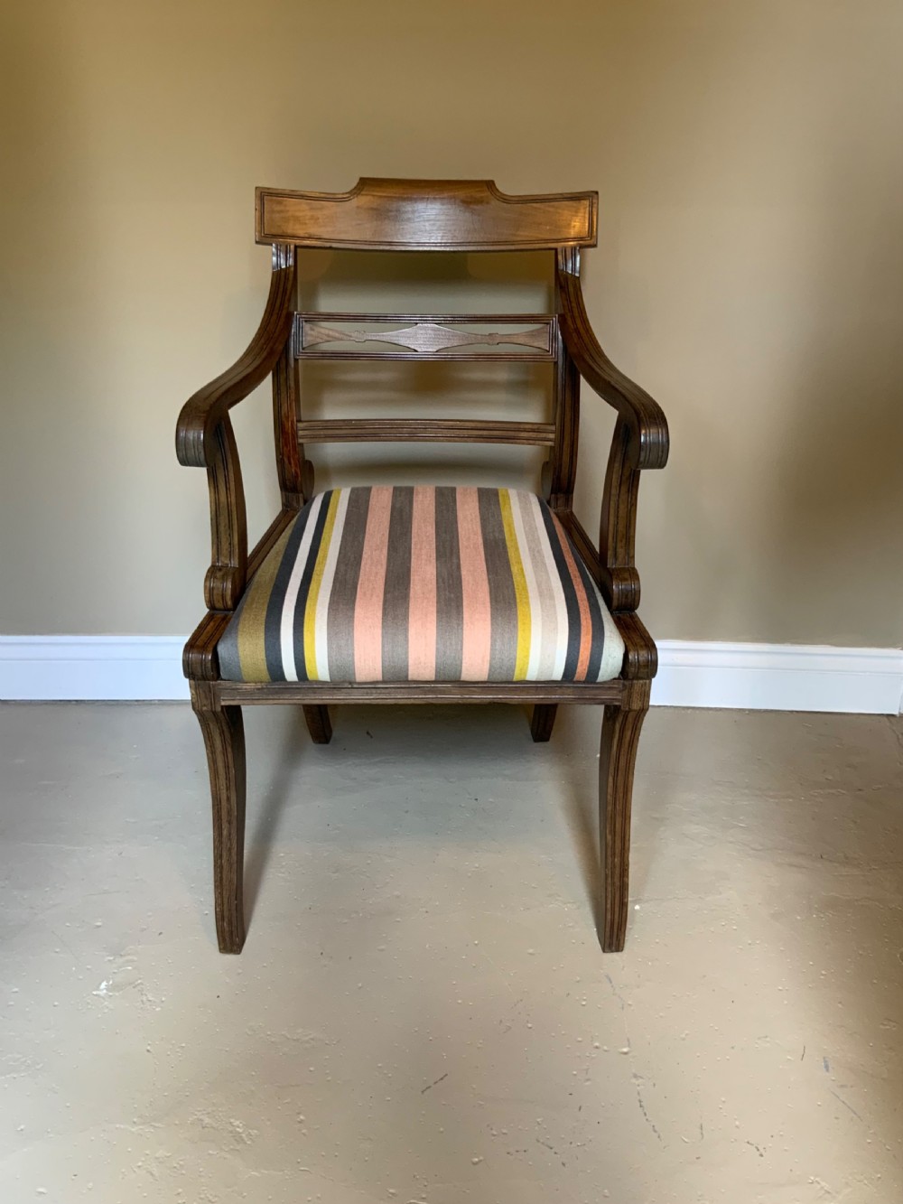 Pair of regency period elm arm chairs View II