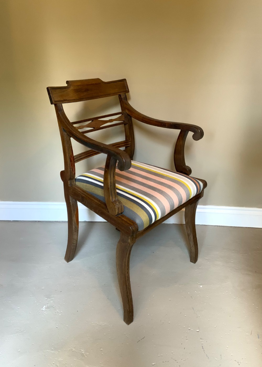 Pair of regency period elm arm chairs View III