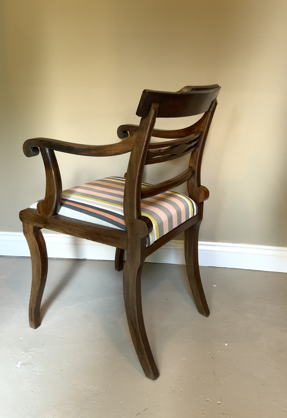 Pair of regency period elm arm chairs View V