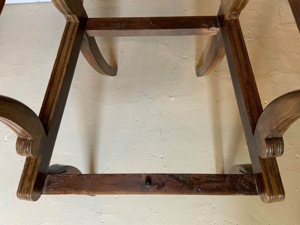Pair of regency period elm arm chairs View XII