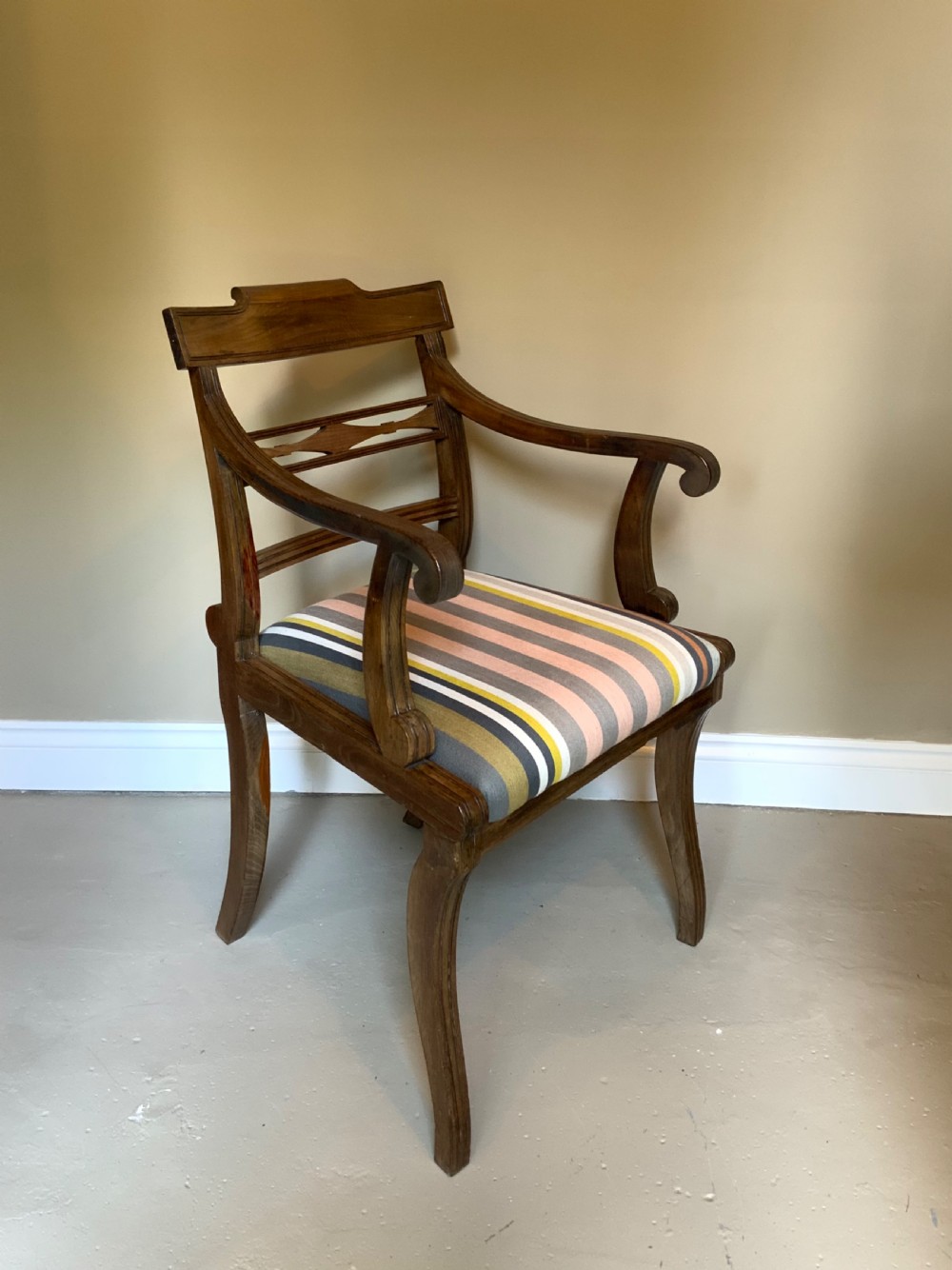 Pair of regency period elm arm chairs View XVII