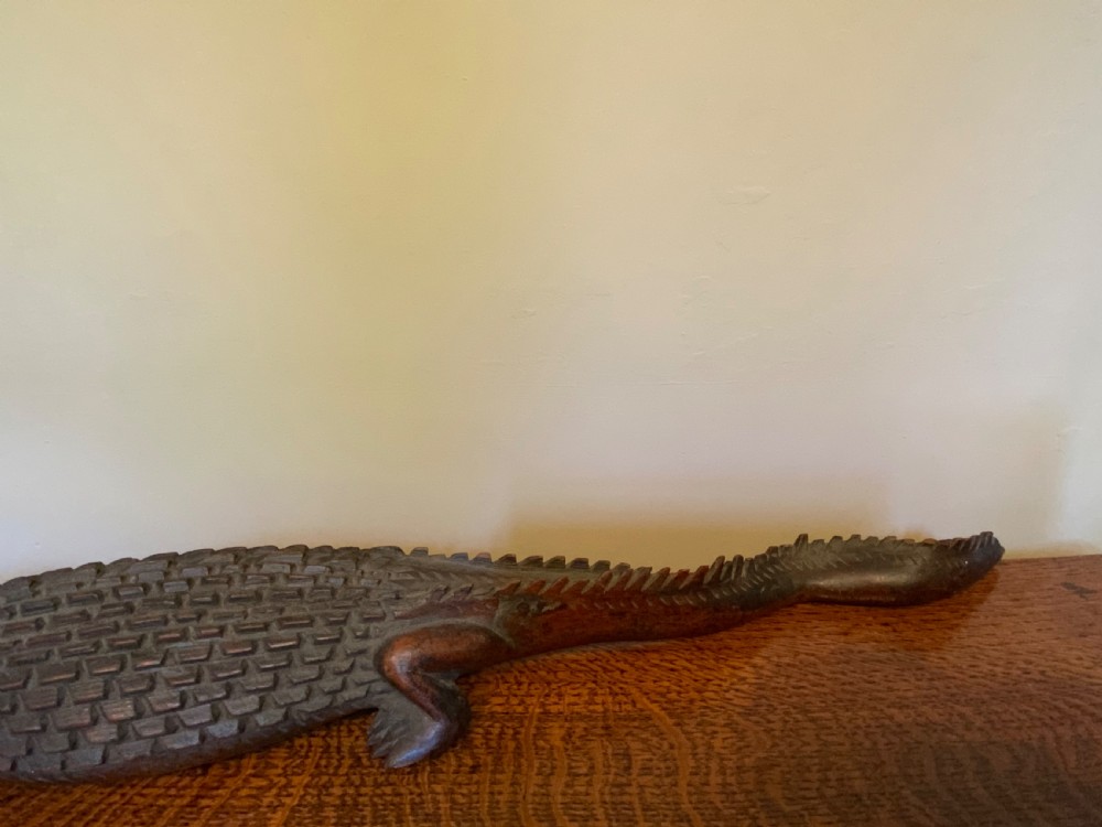 An oceanic art carved wood crocodile View II