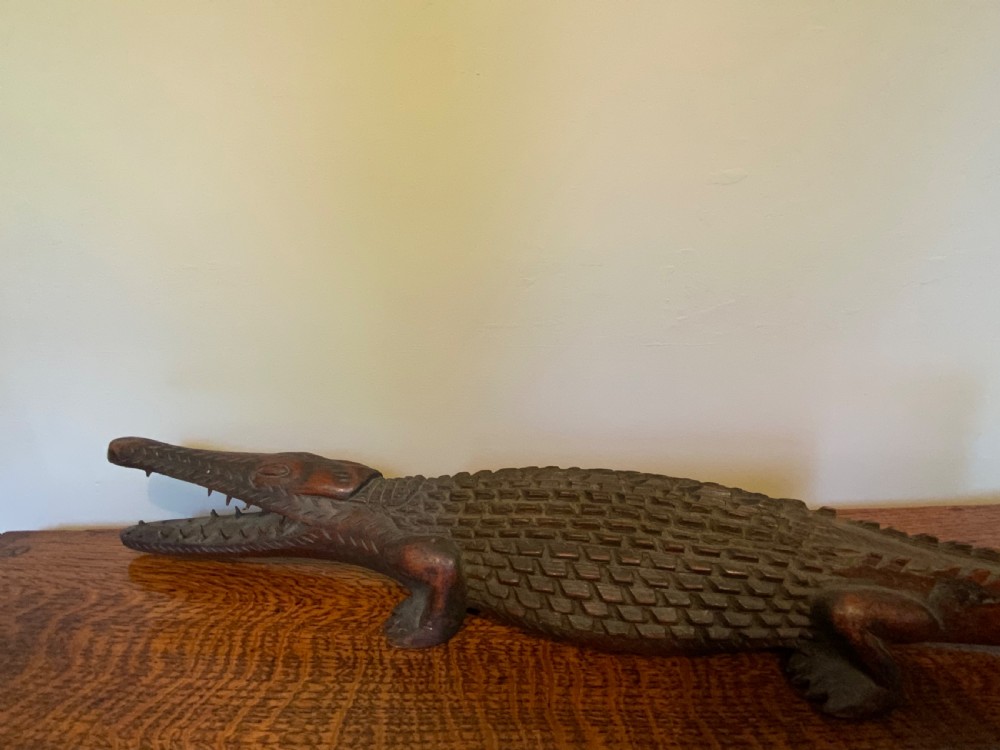 An oceanic art carved wood crocodile View IV