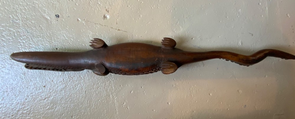 An oceanic art carved wood crocodile View V