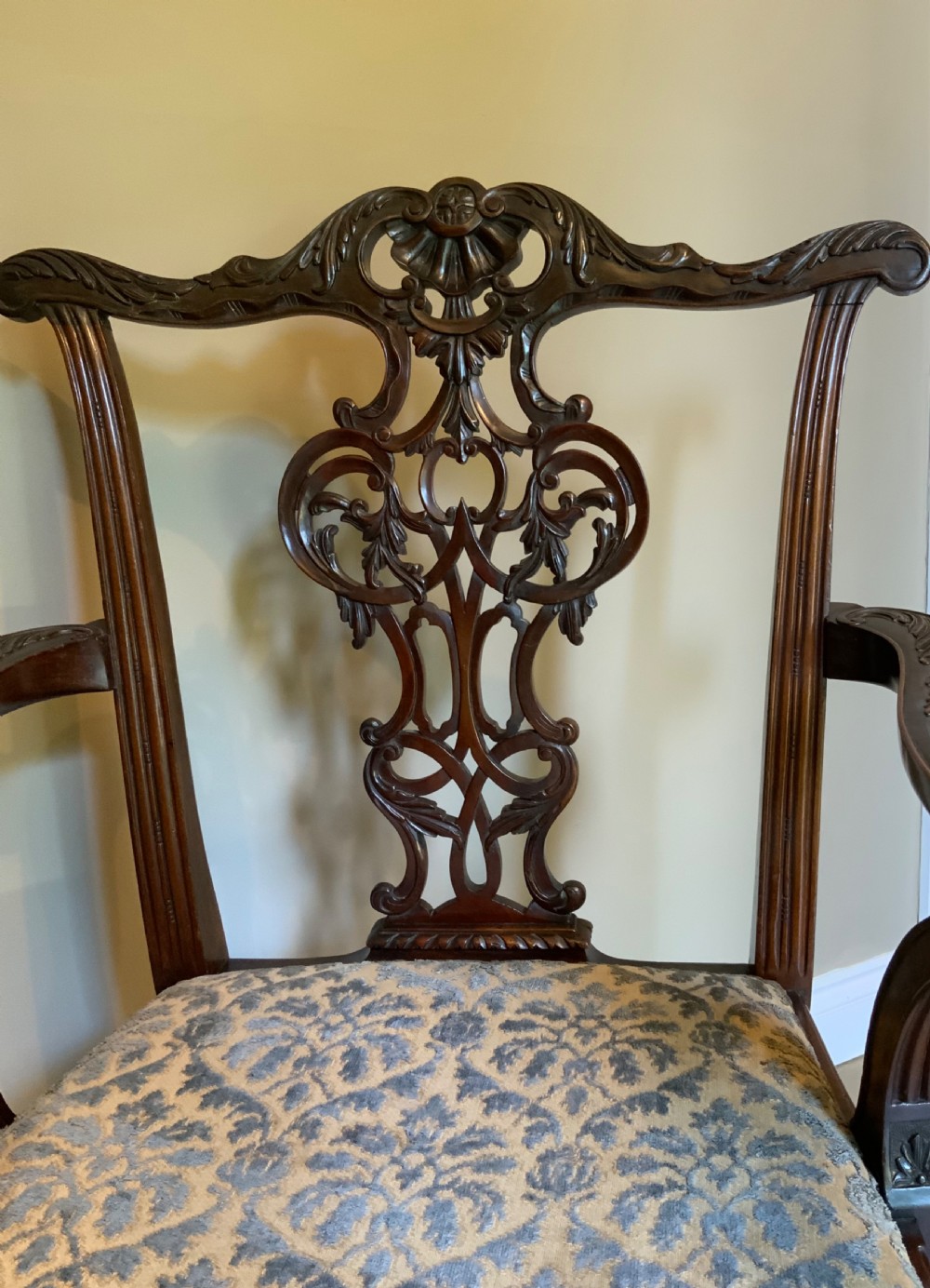 Set of eight 19th century mahogany Chippendale design dining chairs View VIII