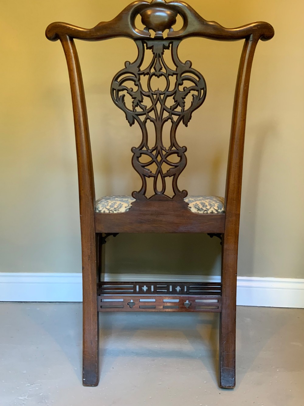 Set of eight 19th century mahogany Chippendale design dining chairs View XII