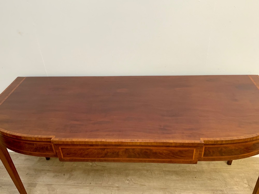George III mahogany bow front serving table View IV