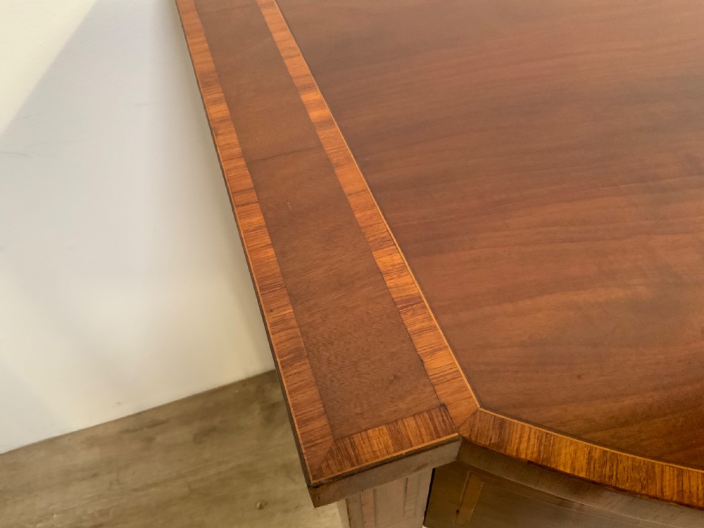 George III mahogany bow front serving table View VI