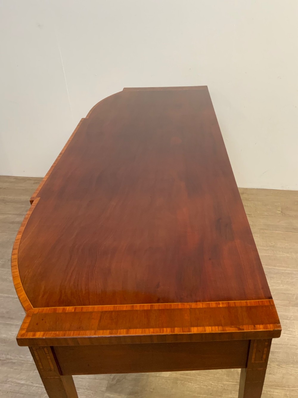 George III mahogany bow front serving table View VII