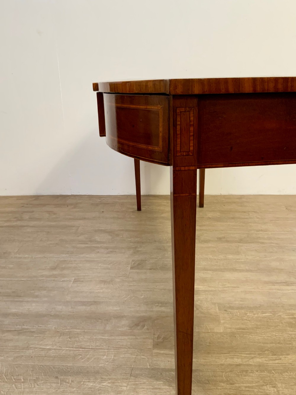 George III mahogany bow front serving table View IX