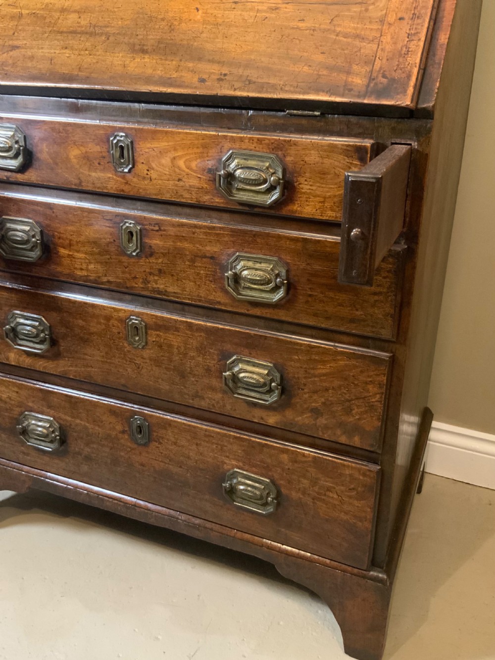 2’6” wide Georgian mahogany bureau View VIII