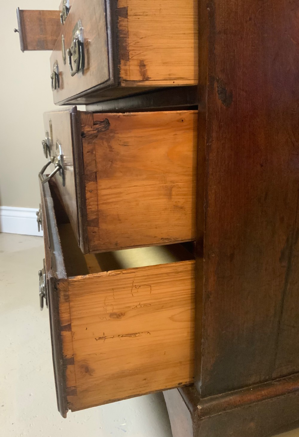 2’6” wide Georgian mahogany bureau View IX