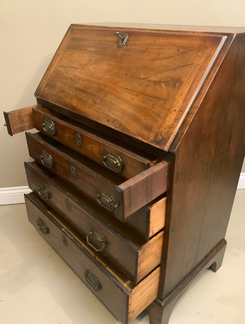 2’6” wide Georgian mahogany bureau View XVI
