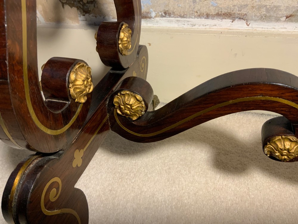 A Regency period brass inlaid games table
 View X