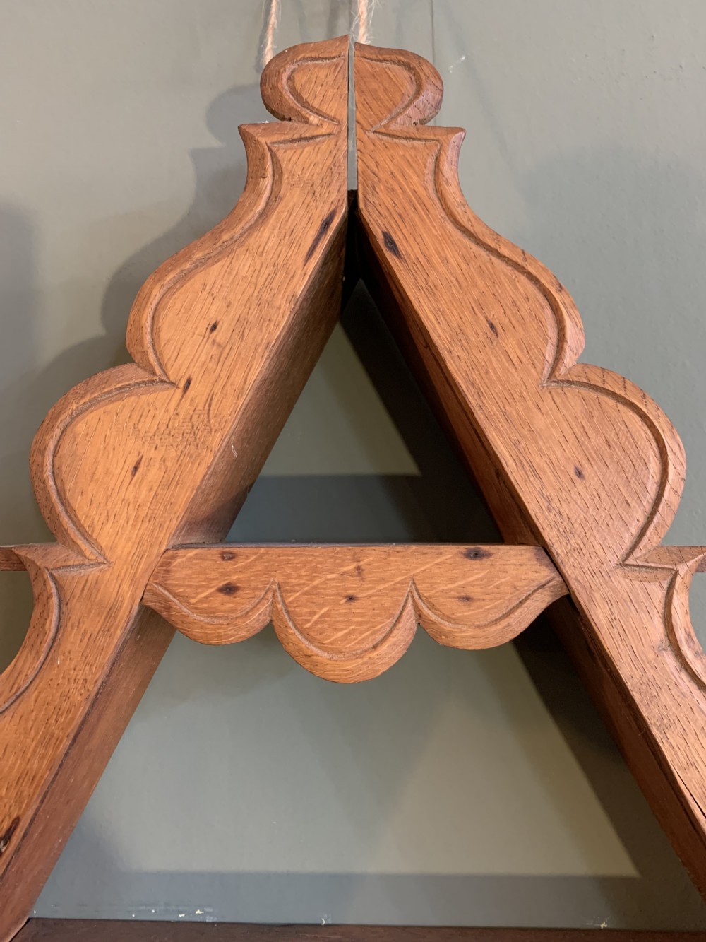 A set of continental oak wall shelves View III