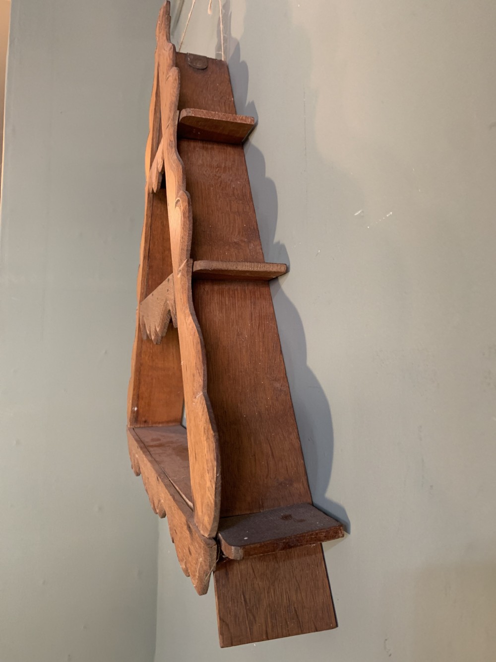 A set of continental oak wall shelves View IV