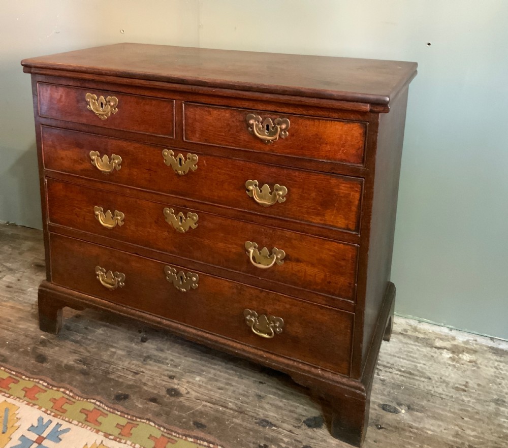 Georgian oak chest drawers with brushing slide View IX