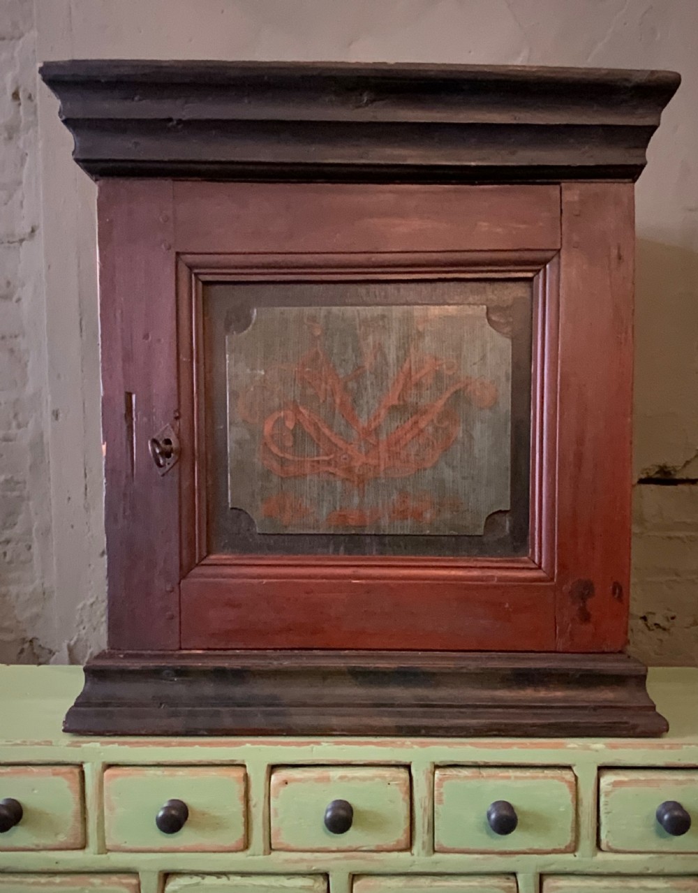 Swedish folk art wall cabinet