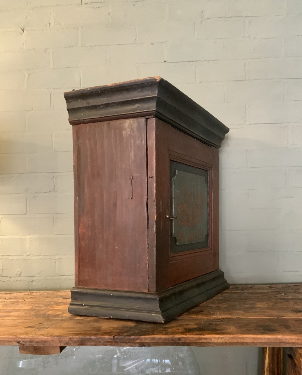 Swedish folk art wall cabinet View III
