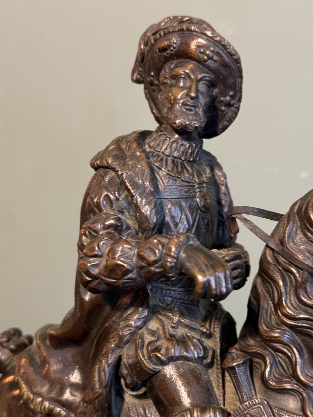 Pair of bronze equestrian figures View X