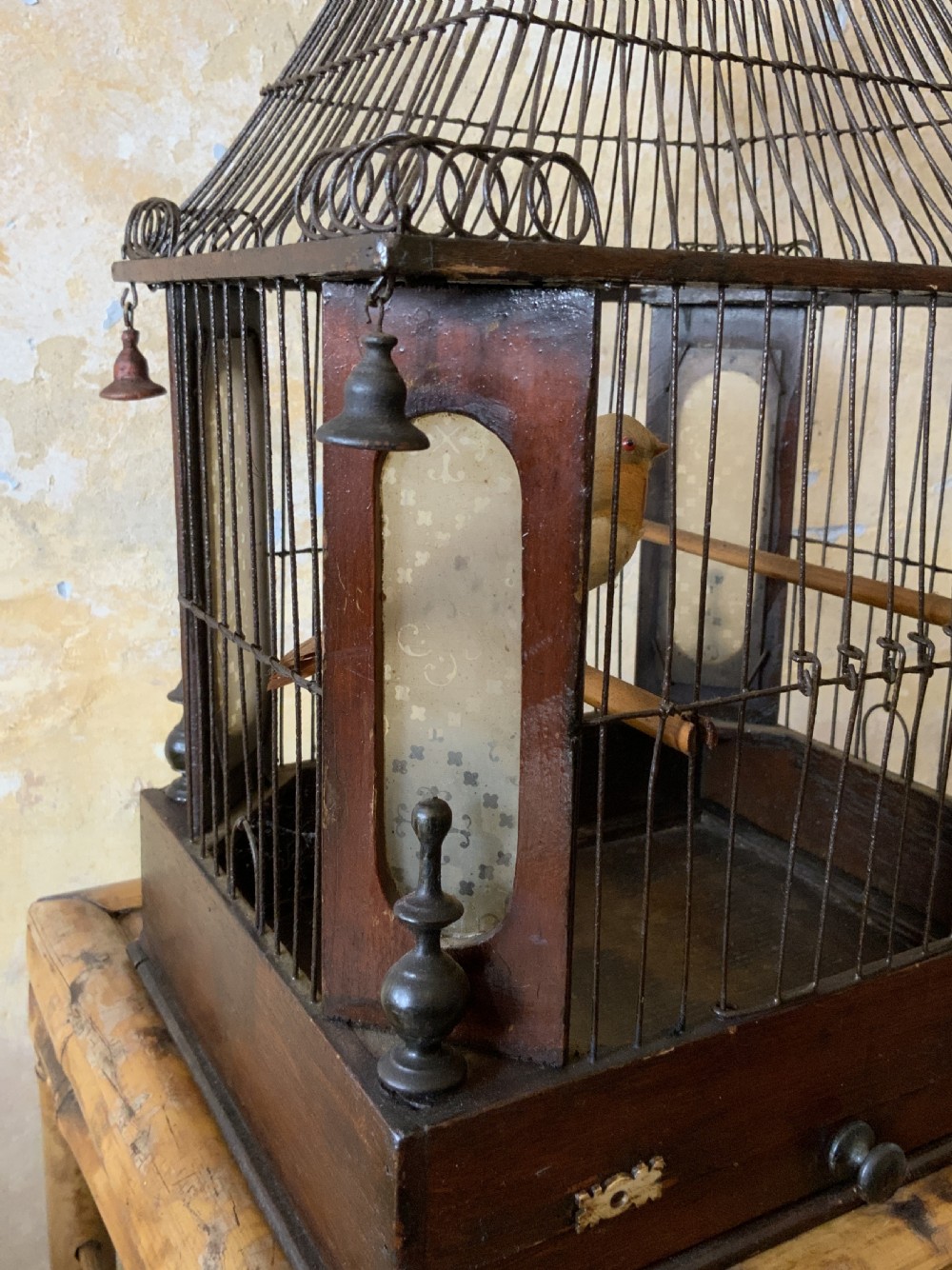 A Victorian pine and wirework birdcage View VI