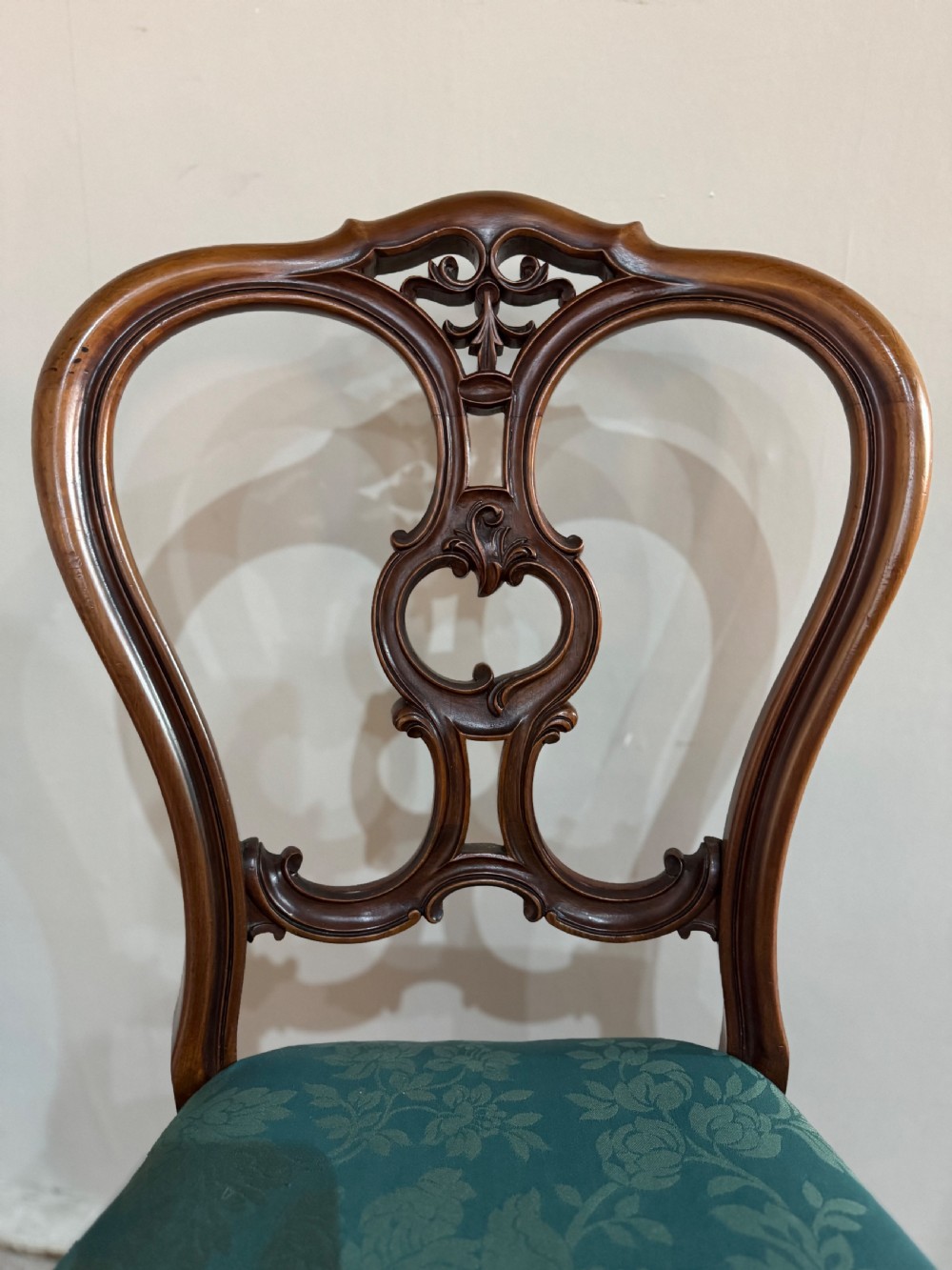 A set six Victorian walnut dining chairs View III