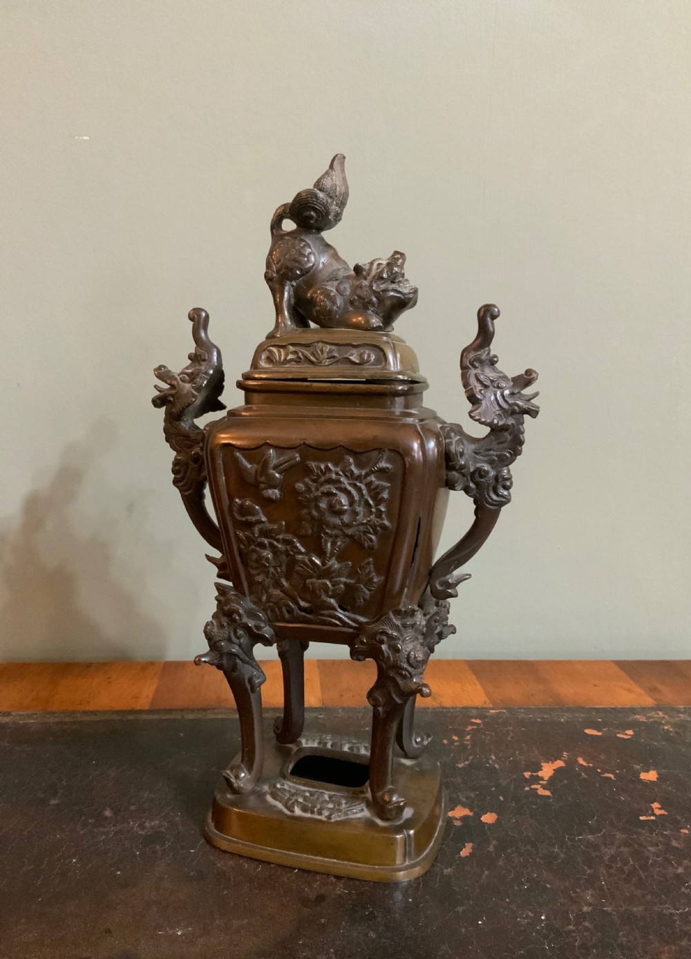 A pair of Japanese bronze koro View VI