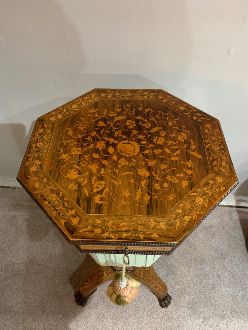A Regency inlaid rosewood sewing table View III