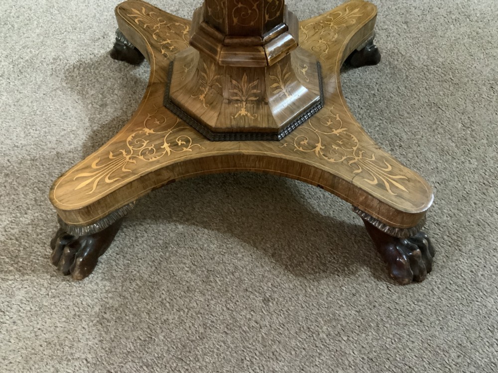 A Regency inlaid rosewood sewing table View V