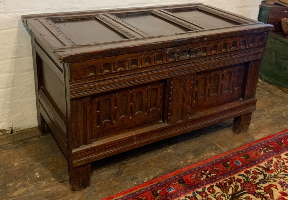A small James I period oak coffer View III