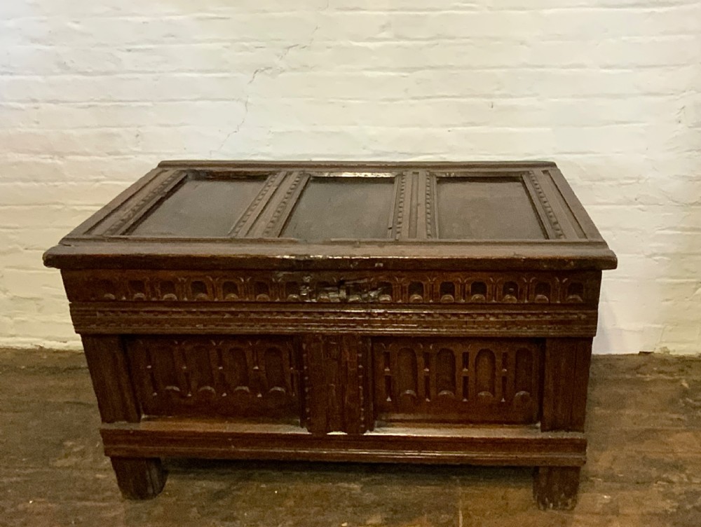 A small James I period oak coffer View X
