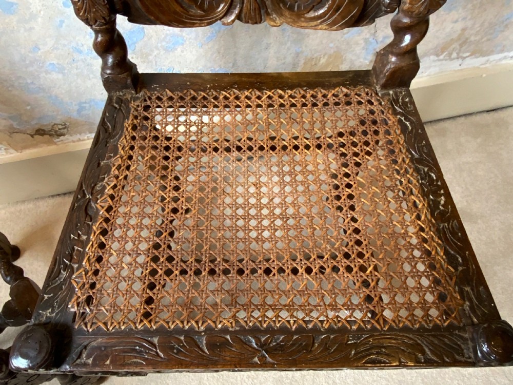 A pair of charles II walnut side chairs View VII
