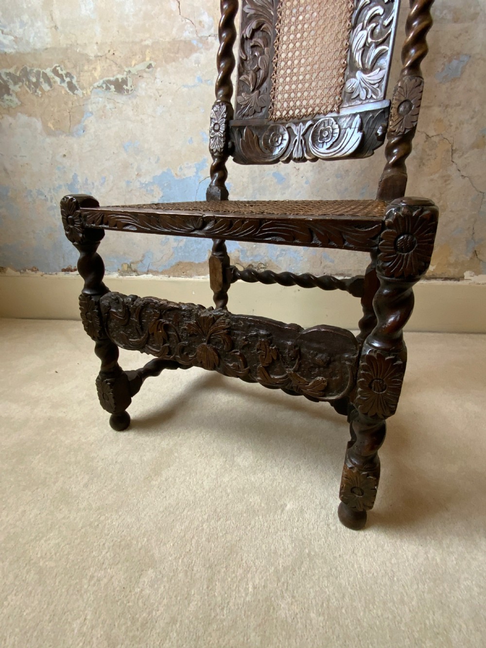 A pair of charles II walnut side chairs View XIV