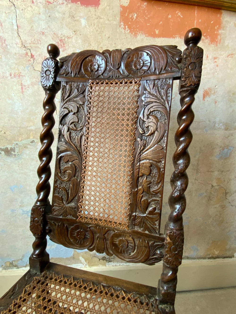 A pair of charles II walnut side chairs View XV